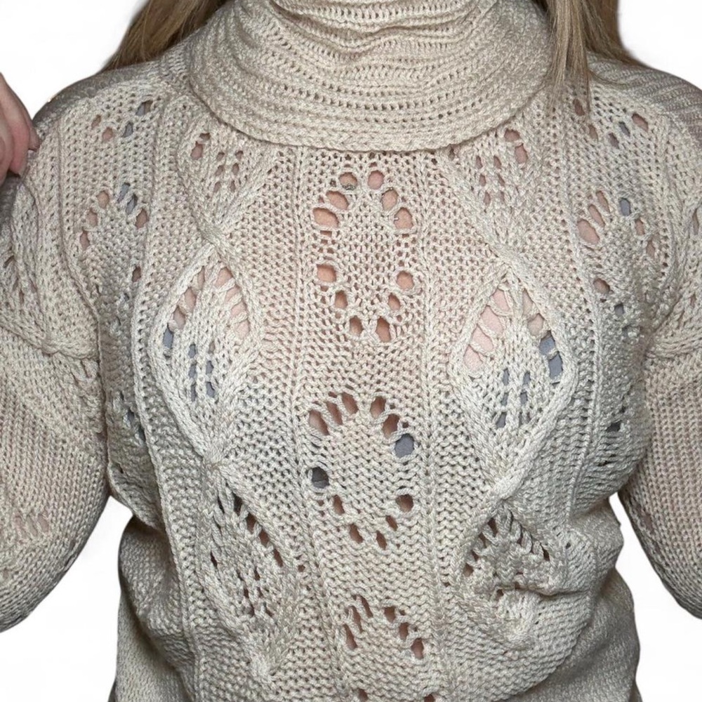 Toad&Co 100% Wool Cream Turtleneck Sweater